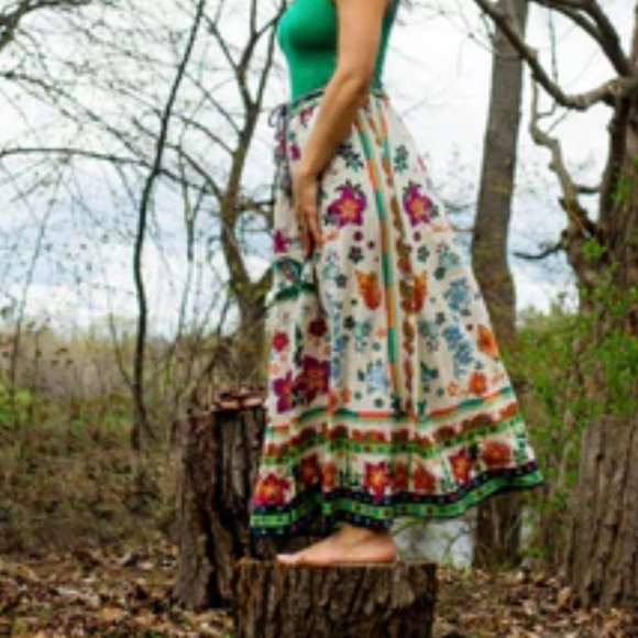 Rachel Zoe Bohemian Floral Palms Maxi Skirt - Picture 1 of 4